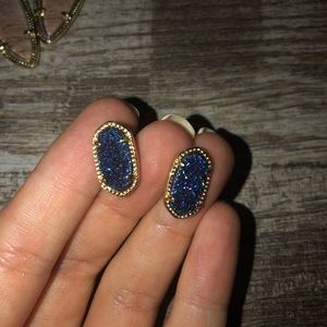 Kendra Scott Blue Drusy Stud Earrings